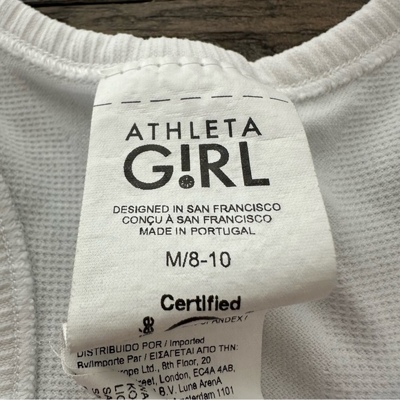 Athleta Girls Medium 8-10 White Power Up Seamless Tank Top Racerback Active - Picture 3 of 4
